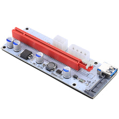 PCE164P-N06 VER008S USB 3.0 PCI-E Express 1x to 16x PCI-E Extender Riser Card Adapter 15 Pin SATA Power 6 Pin + 4 Pin Power Supply Port with 60cm USB Cable, VER008S Red