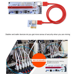 PCE164P-N06 VER008S USB 3.0 PCI-E Express 1x to 16x PCI-E Extender Riser Card Adapter 15 Pin SATA Power 6 Pin + 4 Pin Power Supply Port with 60cm USB Cable, VER008S Red