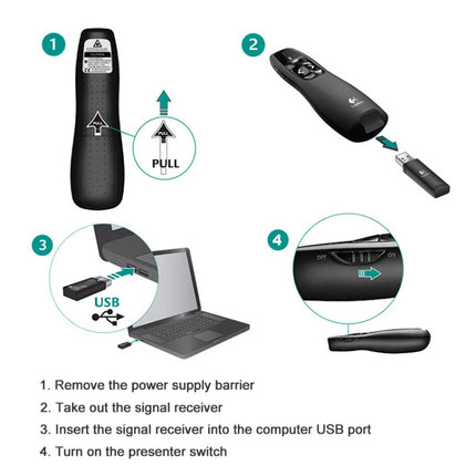 Logitech R400 2.4Ghz Wireless Presenter PPT Remote Control Pen, R400