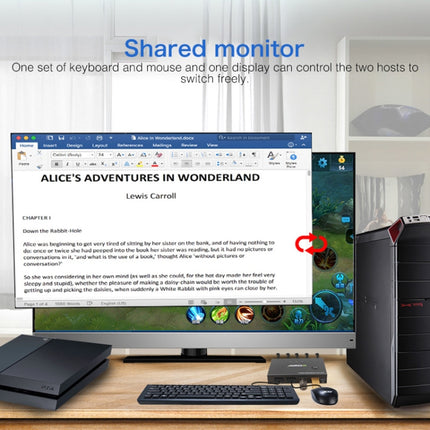 AIMOS AM-KVM201CC 2 Ports USB HUB HDMI KVM Switch without Extension Cable