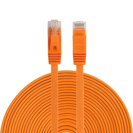 15m CAT6 Ultra-thin Flat Ethernet Network LAN Cable, Patch Lead RJ45, Length: 15m