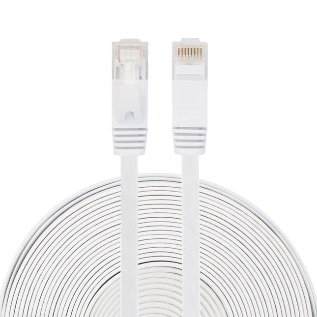 15 m CAT6 ultradünnes flaches Ethernet-Netzwerk-LAN-Kabel, Patchkabel RJ45, Länge: 15 m