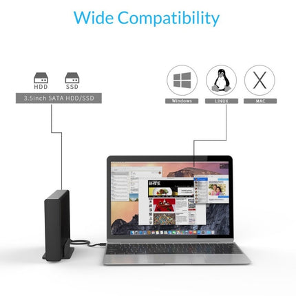 ORICO 7688U3 Vertical Aluminum External Hard Drive Enclosure Storage Case Hard Drive Dock for 3.5 inch SATA HDD