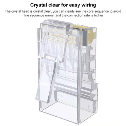 10pcs Cat6e Unshielded Pass Through RJ45 Connector Modular Plug, Cat6e Unshielded Pass