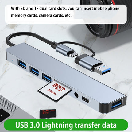 BYL-2218TU 8 in 1 USB + USB-C / Type-C to USB Multifunctional Docking Station HUB Adapter, BYL-2218TU