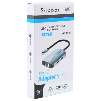 BYL-2112 5 in 1 USB-C / Type-C to USB Multifunctional Docking Station HUB Adapter, BYL-2112