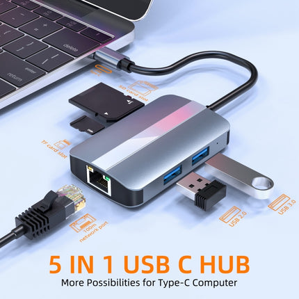 BYL-2112 5 in 1 USB-C / Type-C to USB Multifunctional Docking Station HUB Adapter, BYL-2112