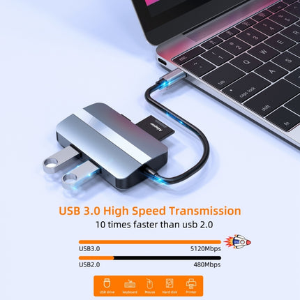BYL-2112 5 in 1 USB-C / Type-C to USB Multifunctional Docking Station HUB Adapter, BYL-2112