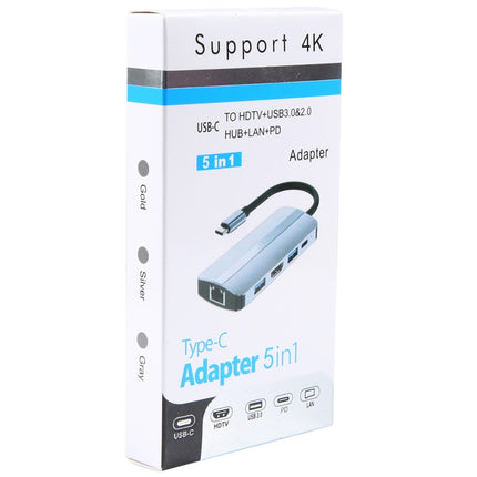 BYL-2109 5 in 1 USB-C / Type-C to USB Multifunctional Docking Station HUB Adapter, BYL-2109