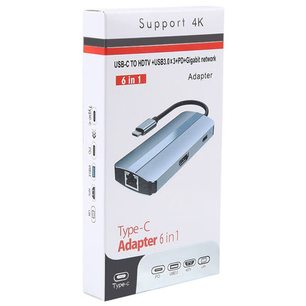 BYL-2209 6 in 1 USB-C / Type-C to USB Multifunctional Docking Station HUB Adapter, BYL-2209