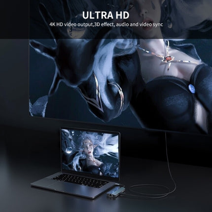 BYL-2209 6 in 1 USB-C / Type-C to USB Multifunctional Docking Station HUB Adapter, BYL-2209