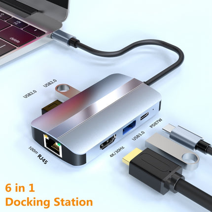 BYL-2203 6 in 1 USB-C / Type-C to USB Multifunctional Docking Station HUB Adapter, BYL-2203