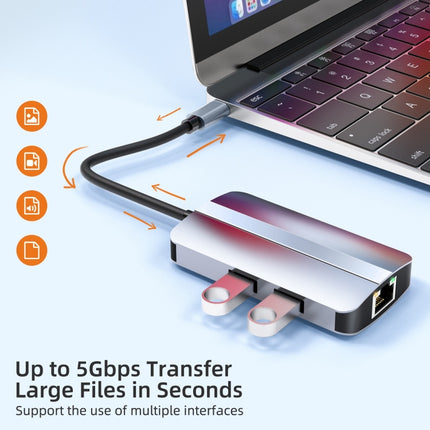 BYL-2203 6 in 1 USB-C / Type-C to USB Multifunctional Docking Station HUB Adapter, BYL-2203