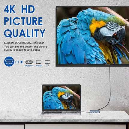 BYL-2105 8 in 1 USB-C / Type-C to USB Multifunctional Docking Station HUB Adapter, BYL-2105