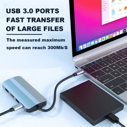 BYL-2205 8 in 1 USB-C / Type-C to USB Multifunctional Docking Station HUB Adapter, BYL-2205
