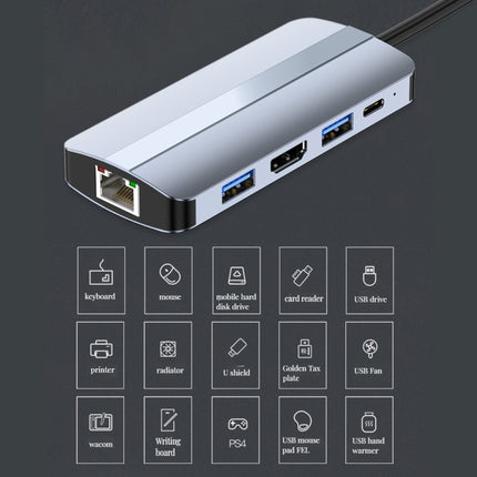 BYL-2206 9 in 1 USB-C / Type-C to USB Multifunctional Docking Station HUB Adapter, BYL-2206
