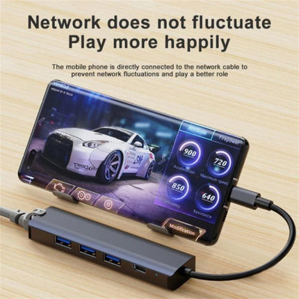 BYL-2302 5 in 1 USB-C / Type-C to USB Multifunctional Docking Station HUB Adapter with 1000M Network Port, BYL-2302