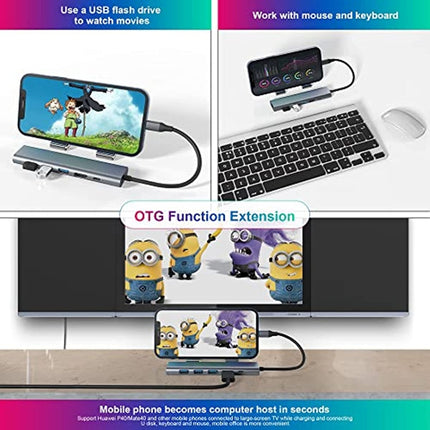 BYL-2210 6 in 1 USB-C / Type-C to USB Multifunctional Docking Station HUB Adapter with 1000M Network Port, BYL-2210