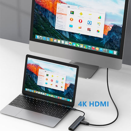 BYL-2210 6 in 1 USB-C / Type-C to USB Multifunctional Docking Station HUB Adapter with 1000M Network Port, BYL-2210