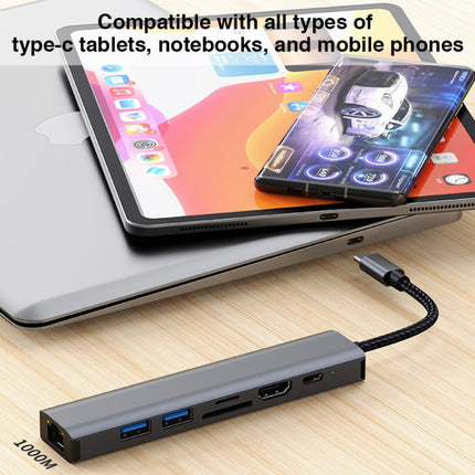 BYL-2303 7 in 1 USB-C / Type-C to USB Multifunctional Docking Station HUB Adapter, BYL-2303