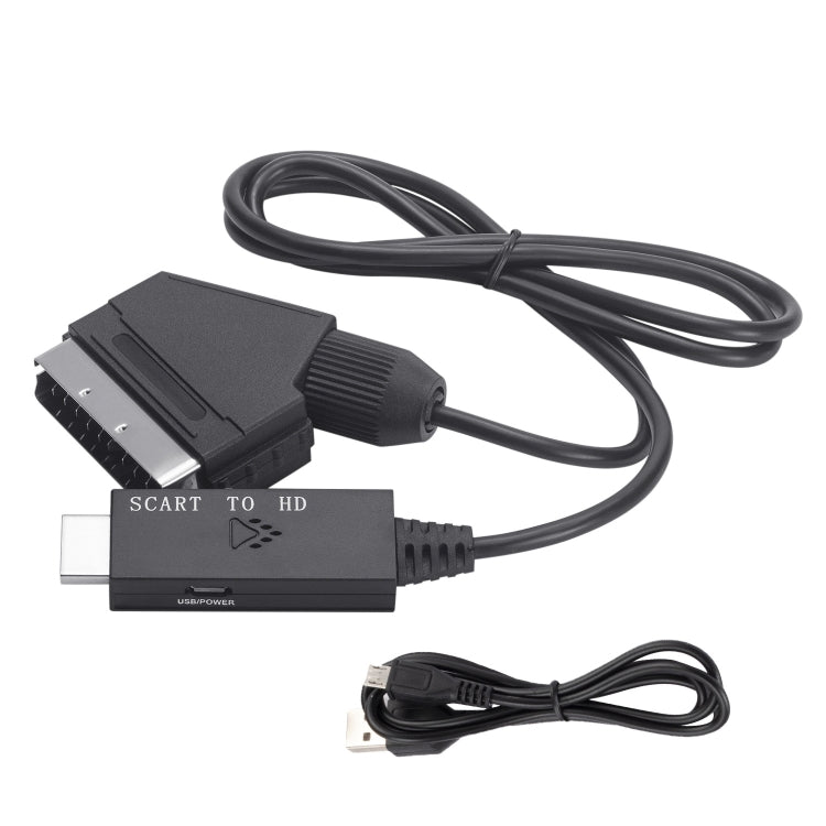 Scart To HDMI-Compatible Converter Video Audio Adapter Cable, Scart To HDMI