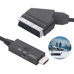 Scart To HDMI-Compatible Converter Video Audio Adapter Cable, Scart To HDMI