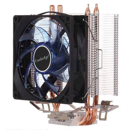 LED CPU Cooler Pure Copper Double Heat Pipe CPU Radiator CPU Fan, with Blue Light, with Blue Light