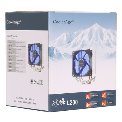 LED CPU Cooler Pure Copper Double Heat Pipe CPU Radiator CPU Fan, with Blue Light, with Blue Light