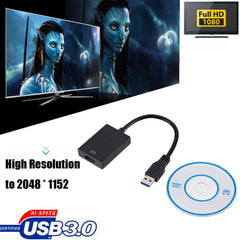 External Graphics Card Converter Cable USB3.0 to HDMI