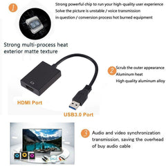 External Graphics Card Converter Cable USB3.0 to HDMI