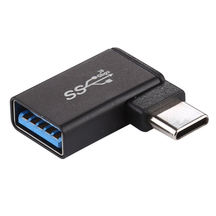 Type-C / USB-C Male to USB 3.2 Female 90 Degree Elbow Head Aluminium Alloy Adapter