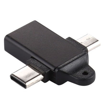 USB 3.0 Female to Type-C / USB-C Male + Micro Male Aluminium Alloy Adapter