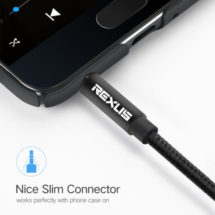 REXLIS 3629 3.5mm Male to Male Car Stereo Gold-plated Jack AUX Audio Cable for 3.5mm AUX Standard Digital Devices, Length: 1m, Length: 1m