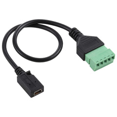 Mini 5 Pin Female to 5 Pin Pluggable Terminals Solder-free USB Connector Solderless Connection Adapter Cable, Length: 30cm, Mini 5 Pin Female