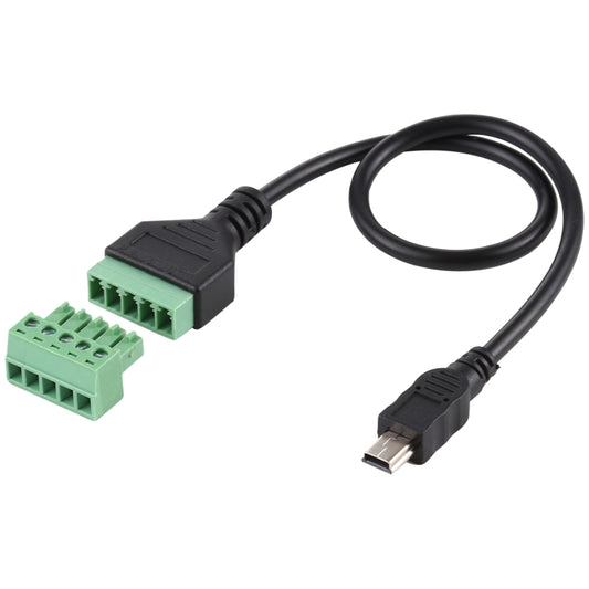 Mini 5 Pin Male to 5 Pin Pluggable Terminals Solder-free USB Connector Solderless Connection Adapter Cable, Length: 30cm, Mini 5 Pin Male