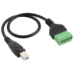 USB Type-B Male Plug to 5 Pin Pluggable Terminals Solder-free USB Connector Solderless Connection Adapter Cable, Length: 30cm, USB Type-B Male