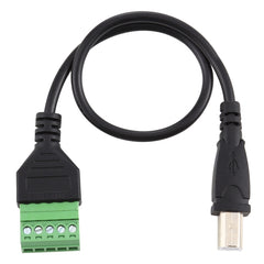 USB Type-B Male Plug to 5 Pin Pluggable Terminals Solder-free USB Connector Solderless Connection Adapter Cable, Length: 30cm, USB Type-B Male