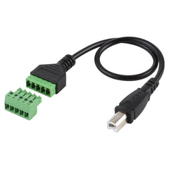 USB Type-B Male Plug to 5 Pin Pluggable Terminals Solder-free USB Connector Solderless Connection Adapter Cable, Length: 30cm, USB Type-B Male