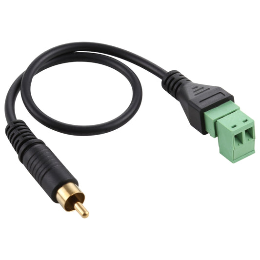 RCA Male Gold-plated to 2 Pin Pluggable Terminals Solder-free USB Connector Solderless Connection Adapter Cable, Length: 30cm, RCA Male