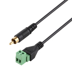 RCA Male Gold-plated to 2 Pin Pluggable Terminals Solder-free USB Connector Solderless Connection Adapter Cable, Length: 30cm, RCA Male