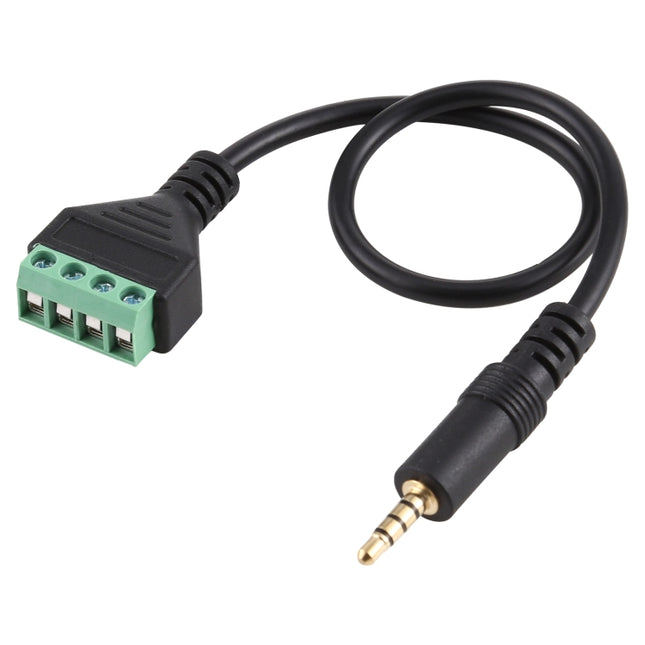 3.5mm Male to 4 Pin Pluggable Terminals Solder-free Connector Solderless Connection Adapter Cable, Length: 30cm, 3.5mm Male to 4 Pin