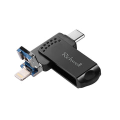 Richwell 64G Type-C + 8 Pin + USB 3.0 Metal Flash Disk with OTG Function