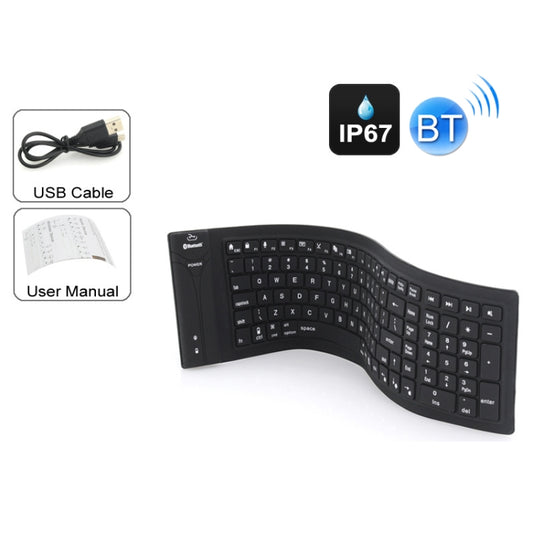 JA-11 108-Tasten Faltbare Silikon-Bluetooth-Tastatur