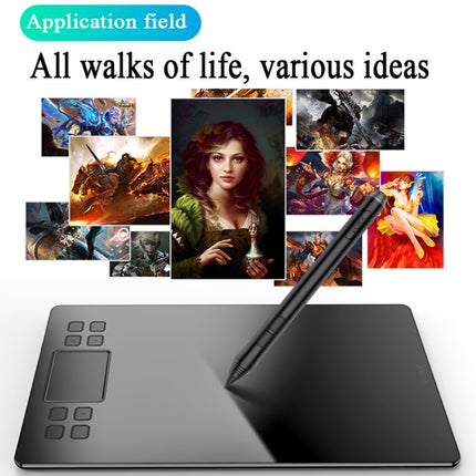 VEIKK A50 10x6 inch 5080 LPI Smart Touch Electronic Graphic Tablet, with Type-c Interface, A50