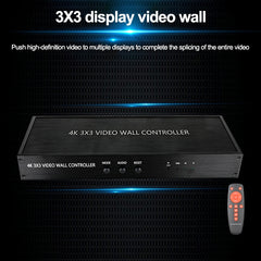 NK-BT88 4K 3X3 HDMI Video Wall Controller Multi-screen Splicing Processor with Remote Controller, EU Plug, EU Plug