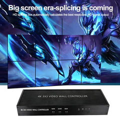 NK-BT88 4K 3X3 HDMI Video Wall Controller Multi-screen Splicing Processor with Remote Controller, EU Plug, EU Plug