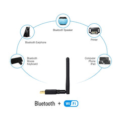 EDUP EP-AC1661 2 in 1 Bluetooth 4.2 + Dual Band 11AC 600Mbps High Speed Wireless USB Adapter WiFi Receiver, EP-AC1661 600Mbps