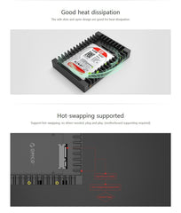 ORICO 1125SS SATA 3.0 Fast Transfer Speed 2.5 to 3.5 inch Hard Drive Caddy / Convertor Enclosure