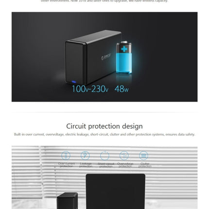 ORICO NS200-RU3 2-Bay USB 3.0 Typ-B auf SATA Externe Festplattenbox Aufbewahrungsgehäuse Festplattendock mit Raid für 3,5 Zoll SATA HDD, unterstützt UASP-Protokoll, USB 3.0 Typ-B auf SATA mit Raid