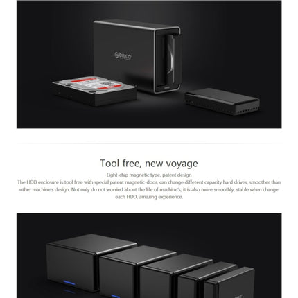 ORICO NS200-RU3 2-Bay USB 3.0 Typ-B auf SATA Externe Festplattenbox Aufbewahrungsgehäuse Festplattendock mit Raid für 3,5 Zoll SATA HDD, unterstützt UASP-Protokoll, USB 3.0 Typ-B auf SATA mit Raid